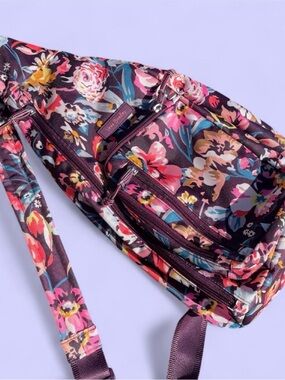 Vera Bradley Indiana Rose ReActive Plum Multi Floral Crossbody Sling